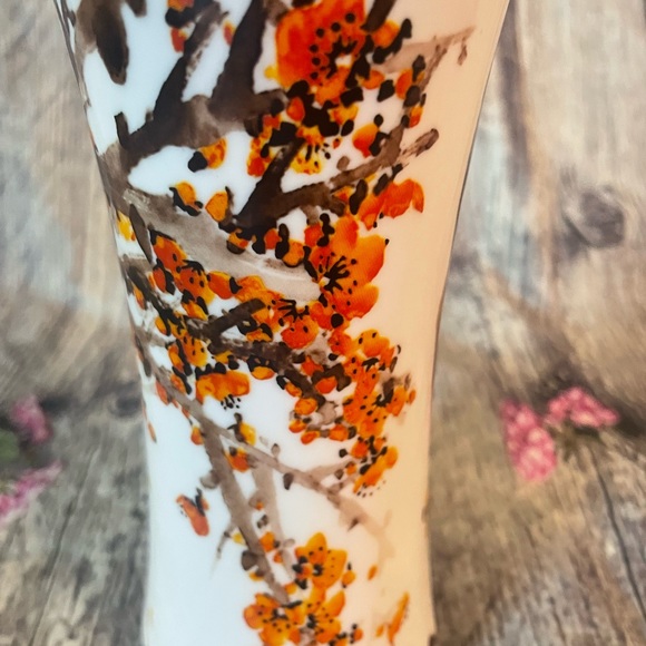 Teavana Dining Teavana Orange Cherry Blossom Porcelain Tumbler